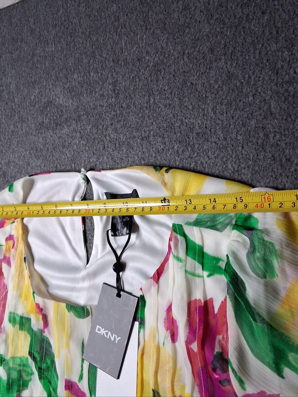 DKNY Floral Chiffon Pleated Mini Dress NWT Size 16 - Picture 13 of 14
